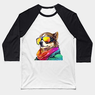 Adorable Dog Dressed Like a Pilot Baseball T-Shirt